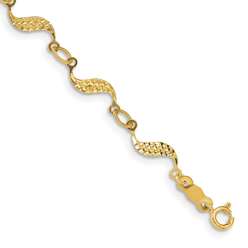 Polished;14k Yellow gold;Spring Ring;Diamond Cut