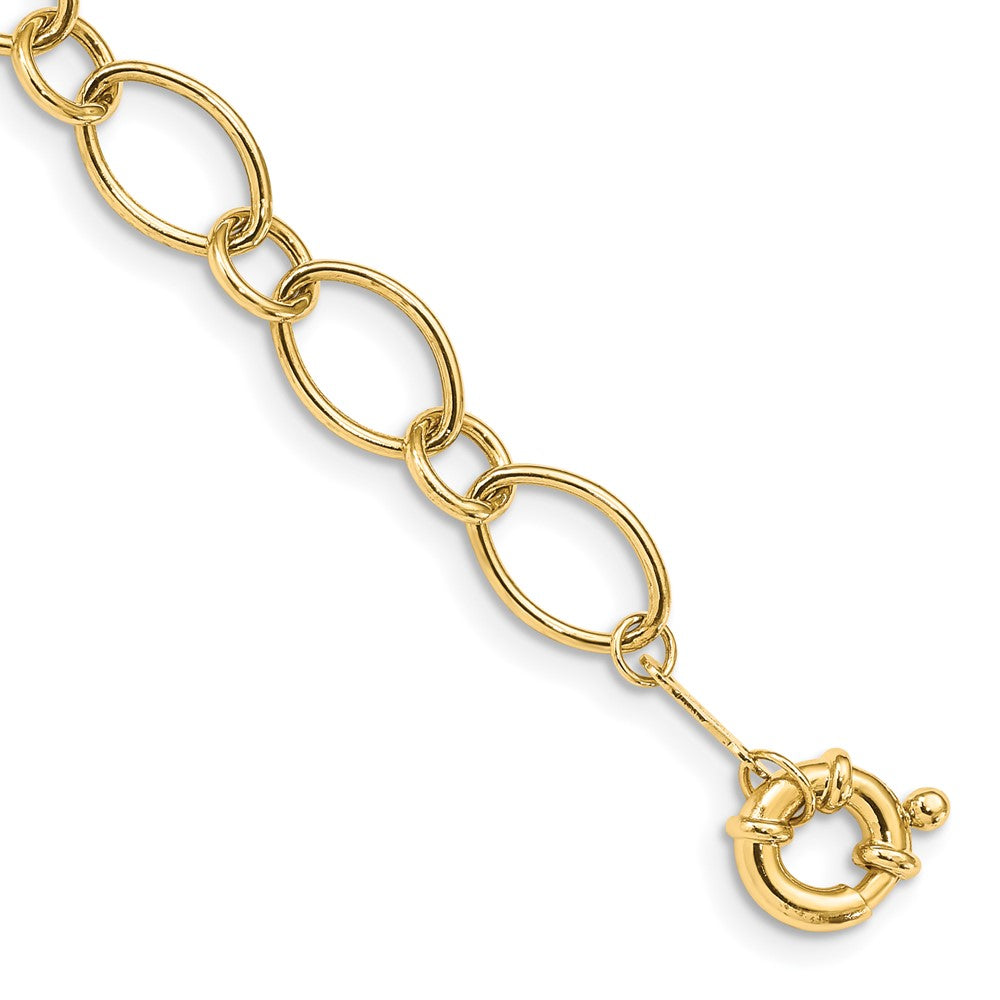 Polished;14k Yellow gold;Fancy springlock