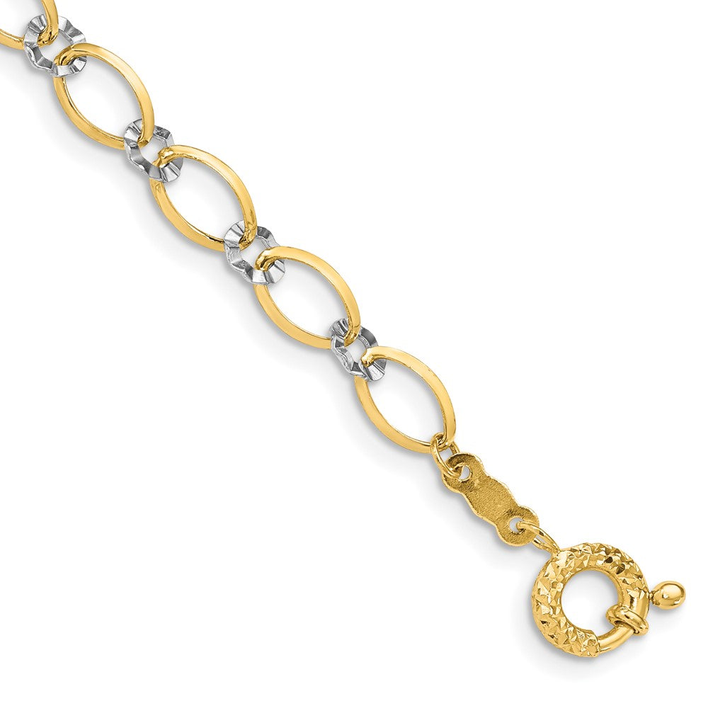 Polished;14K Two-tone;Fancy springlock