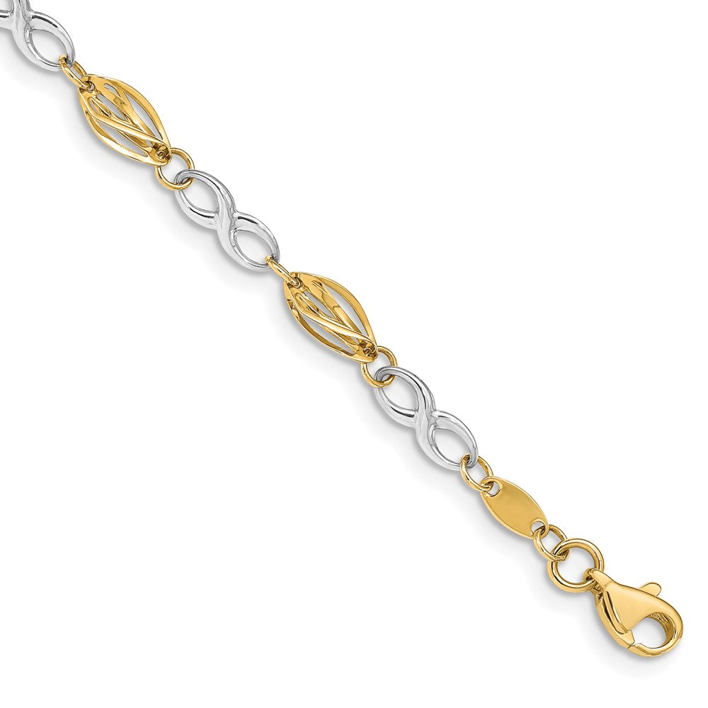Polished;14K Two-tone;Fancy lobster