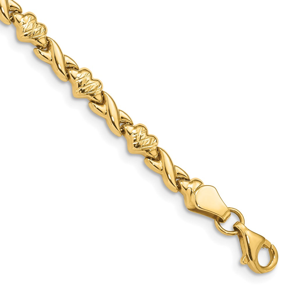 Diamond-cut;Polished;14k Yellow gold;Flat back;Hollow;Fancy lobster