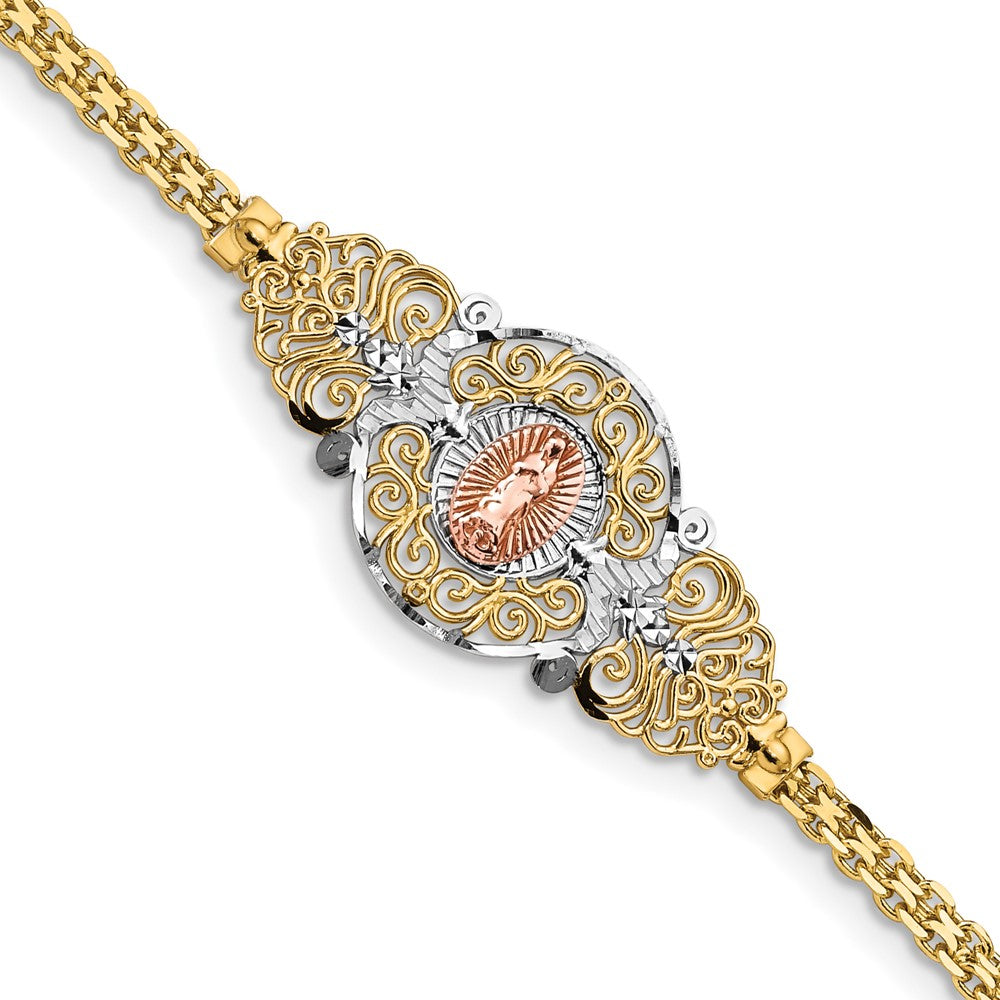 Diamond-cut;Polished;14k Yellow gold;Lobster;14k Rose gold;Filigree;Rhodium
