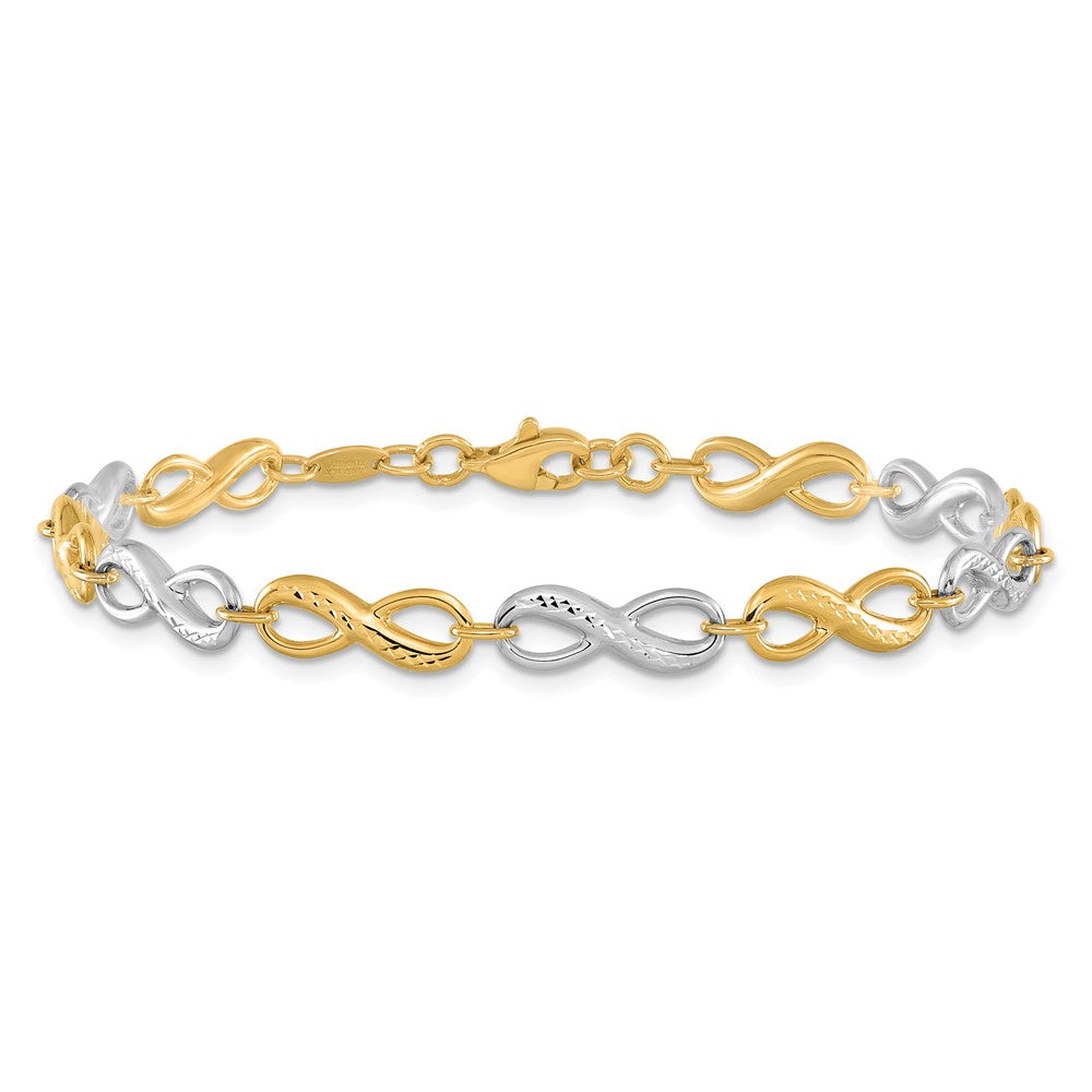 14K Two-tone Infinity Symbol Link 7.5 inch Bracelet