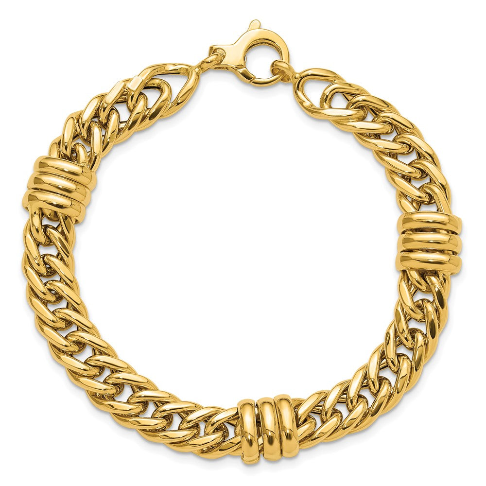14K Polished 10mm Fancy Curb Link 7.5 inch Bracelet