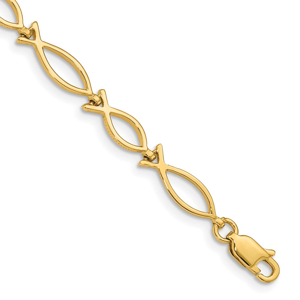 Solid;Casted;Polished;14k Yellow gold;Fancy lobster;Textured back