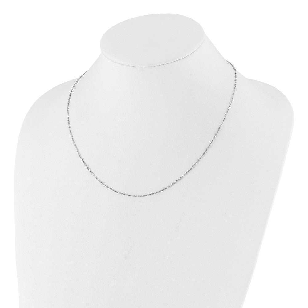 Sterling Silver RH-plated Adjustable 1.45mm Cable Chain