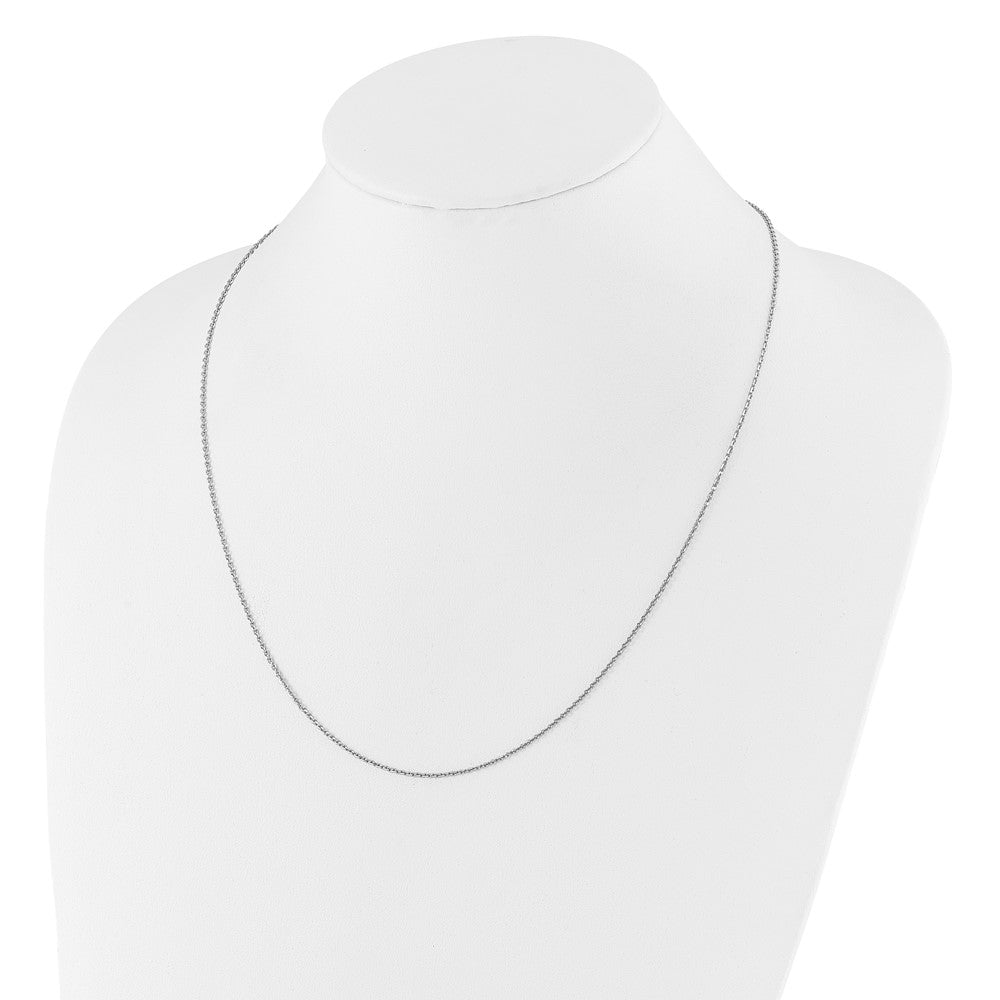 Sterling Silver RH-plated Adjustable 1.45mm Cable Chain