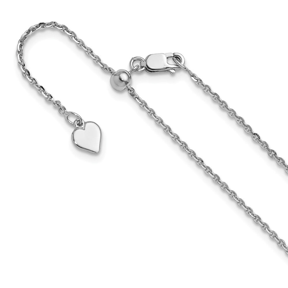 Polished;Lobster;Sterling silver;Adjustable;30in Chain;Cable chain