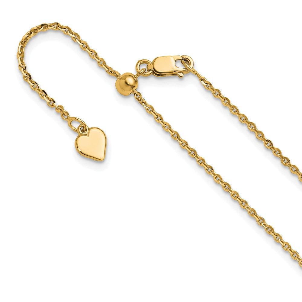 Sterling Silver Gold-plated Adjustable 1.75mm Cable Chain