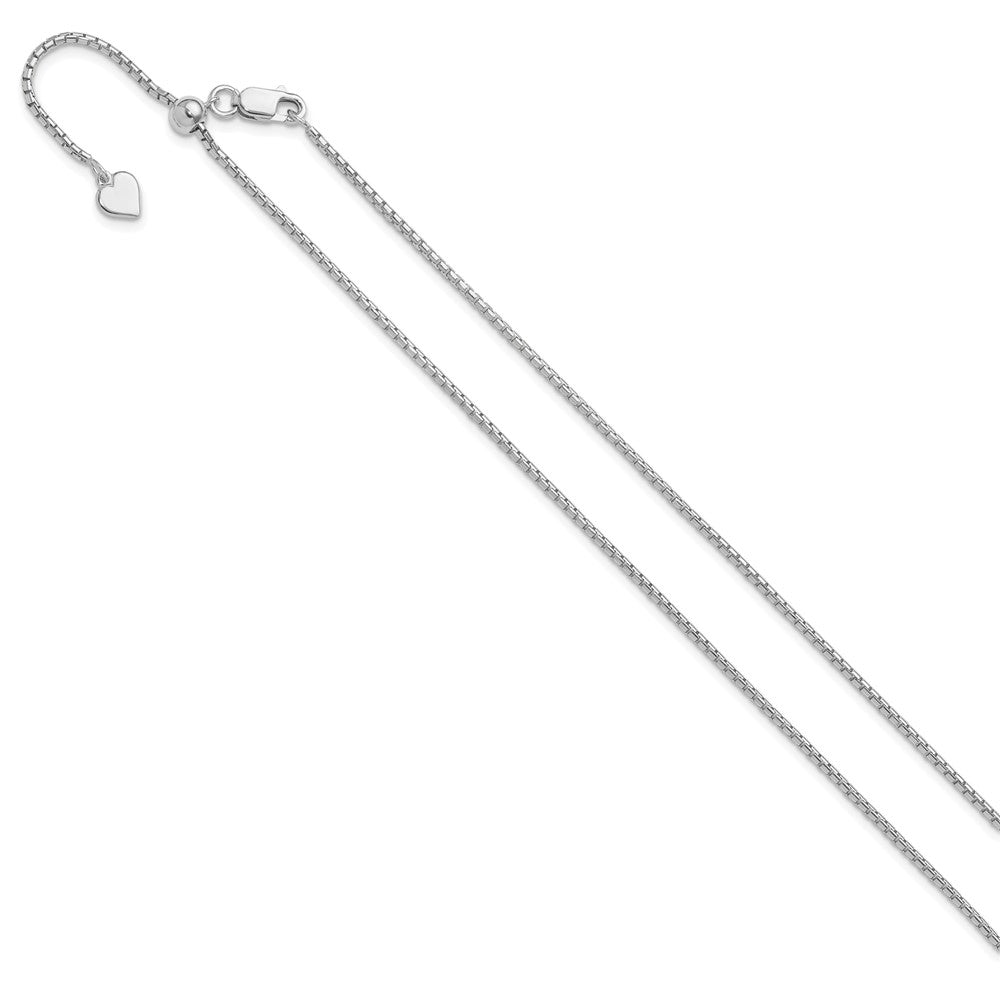 Sterling Silver RH-plated Adjustable 1.5mm Round Box Chain