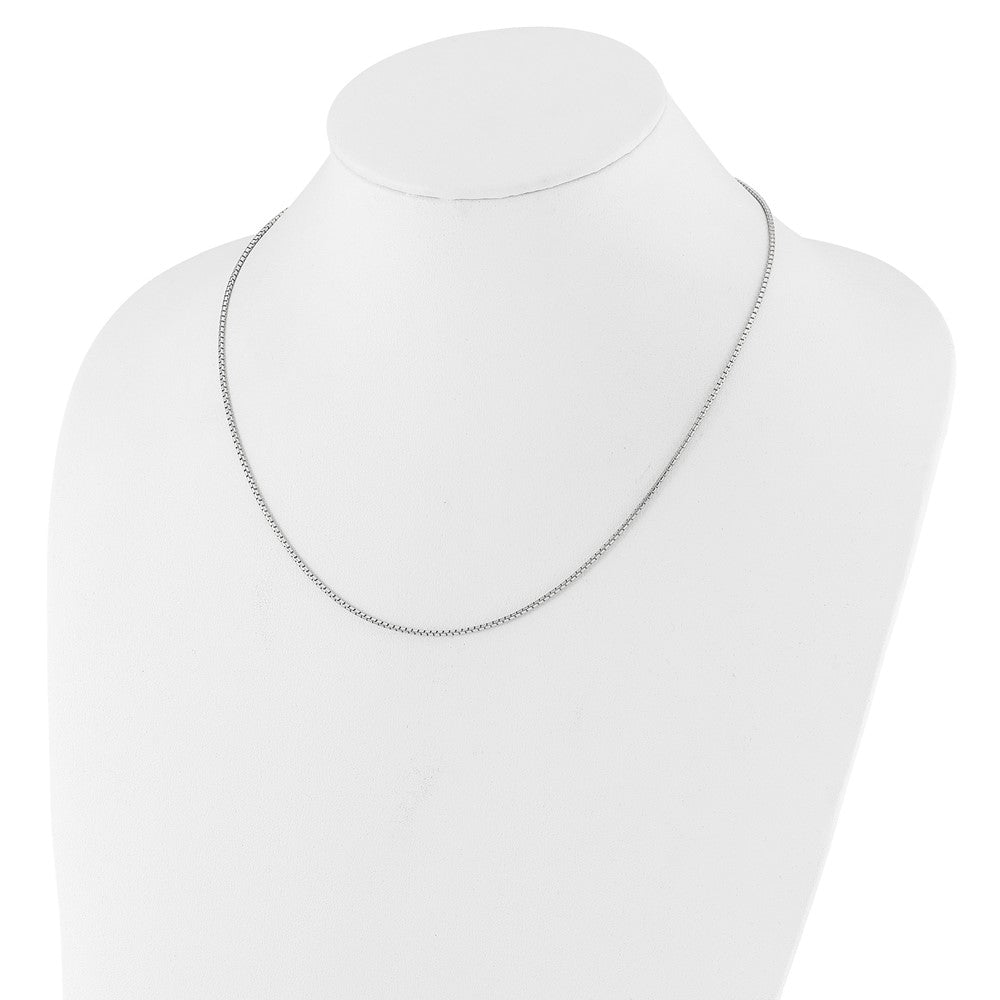 Sterling Silver RH-plated Adjustable 1.5mm Round Box Chain