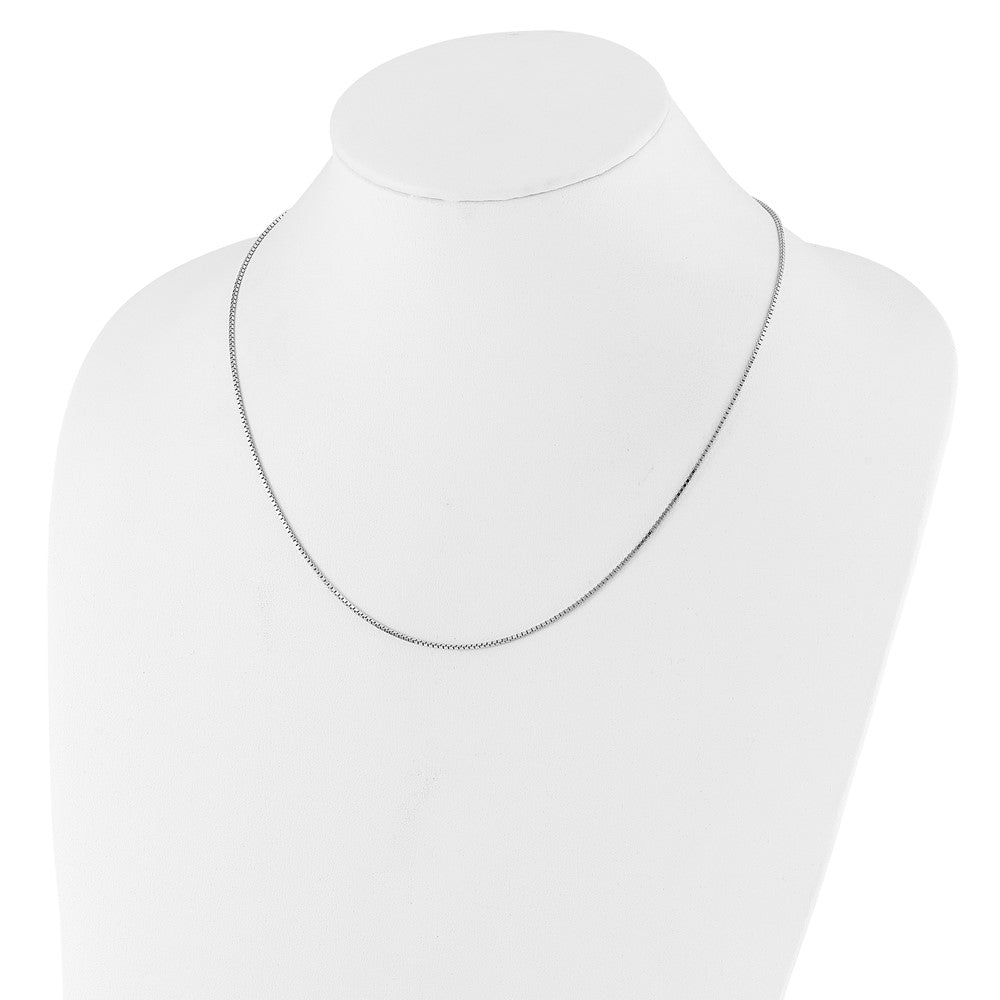 Sterling Silver RH-plated Adjustable 1.15mm Box Chain