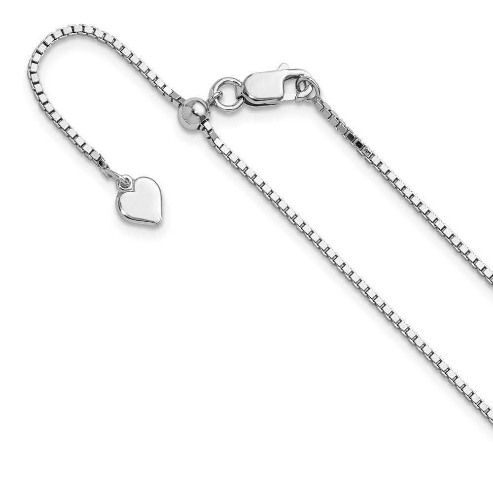 Polished;Lobster;Sterling silver;Box chain;Adjustable