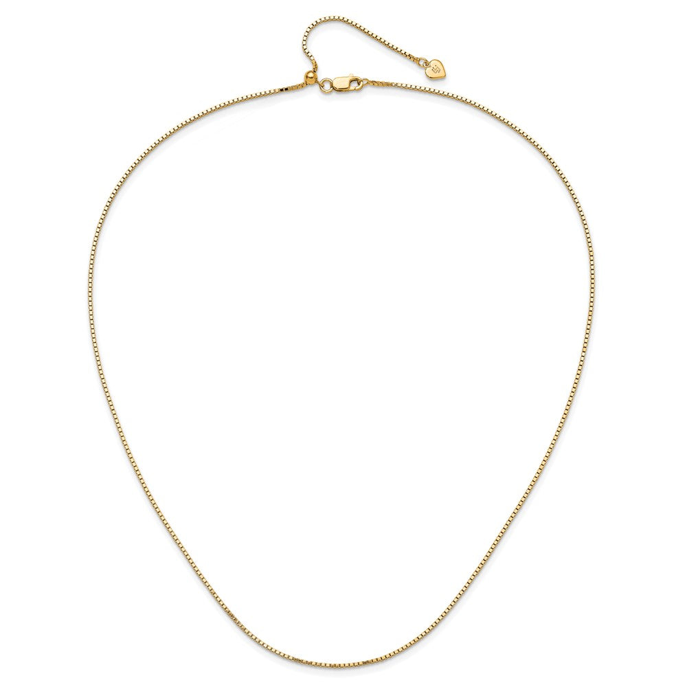 Sterling Silver Gold-plated Adjustable 1.15mm Box Chain