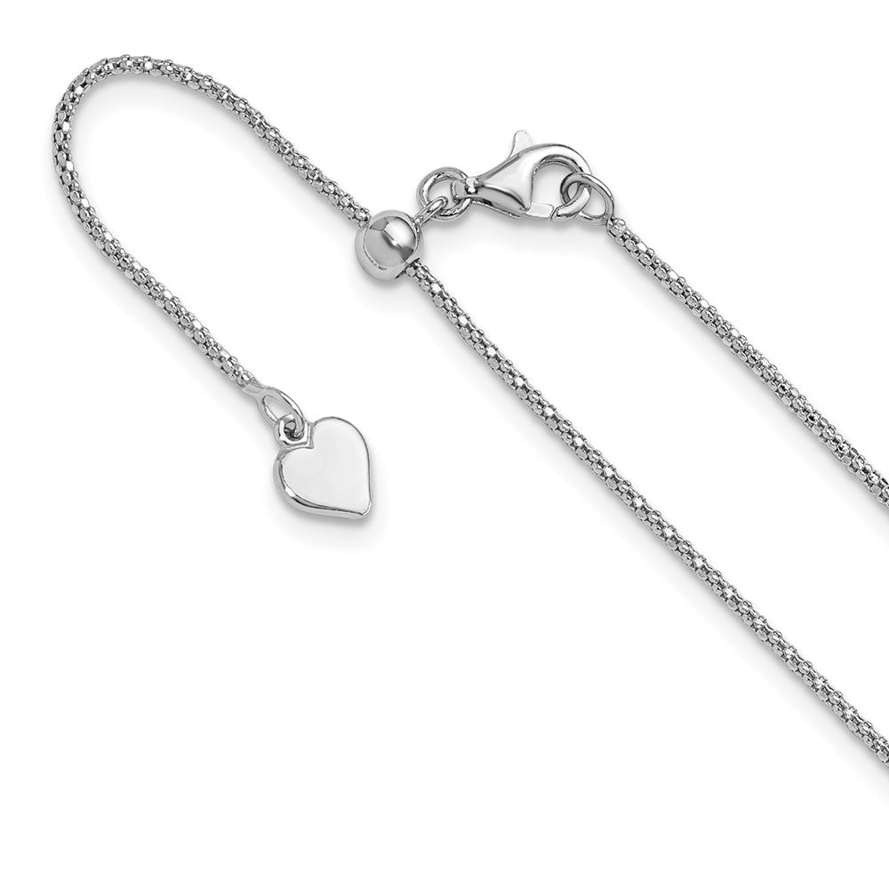 Polished;Lobster;Sterling silver;Adjustable;22in chain