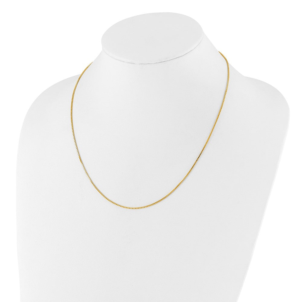 Sterling Silver Gold-plated Adjustable 1.1mm Box Chain