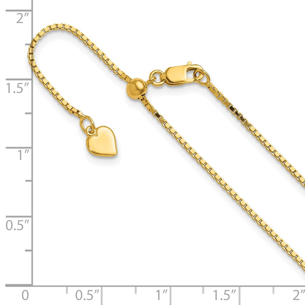 Sterling Silver Gold-plated Adjustable 1.1mm Box Chain