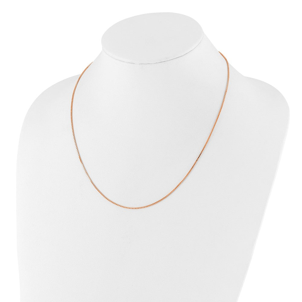 Sterling Silver Rose Gold-plated Adjustable 1.1mm Box Chain