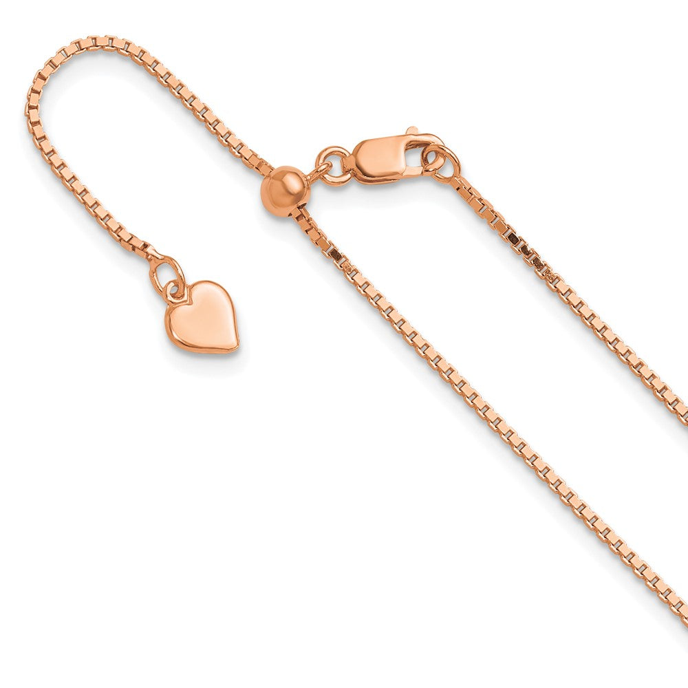 Polished;Sterling silver;Box chain;Rose gold-plated