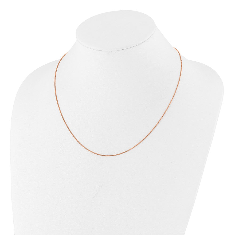 Sterling Silver Rose Gold-plated Adjustable 1mm Spiga Chain