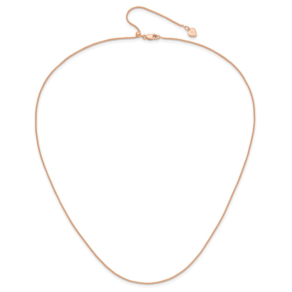 Sterling Silver Rose Gold-plated Adjustable 1mm Spiga Chain