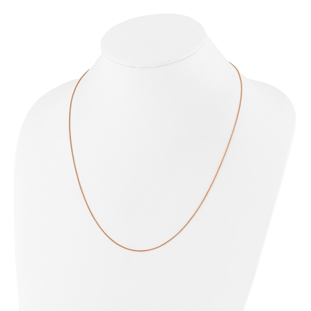 Sterling Silver Rose Gold-plated Adjustable 1mm Spiga Chain