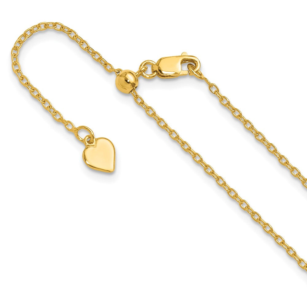 Polished;Lobster;Sterling silver;Gold-plated;Adjustable;30in Chain;Cable chain