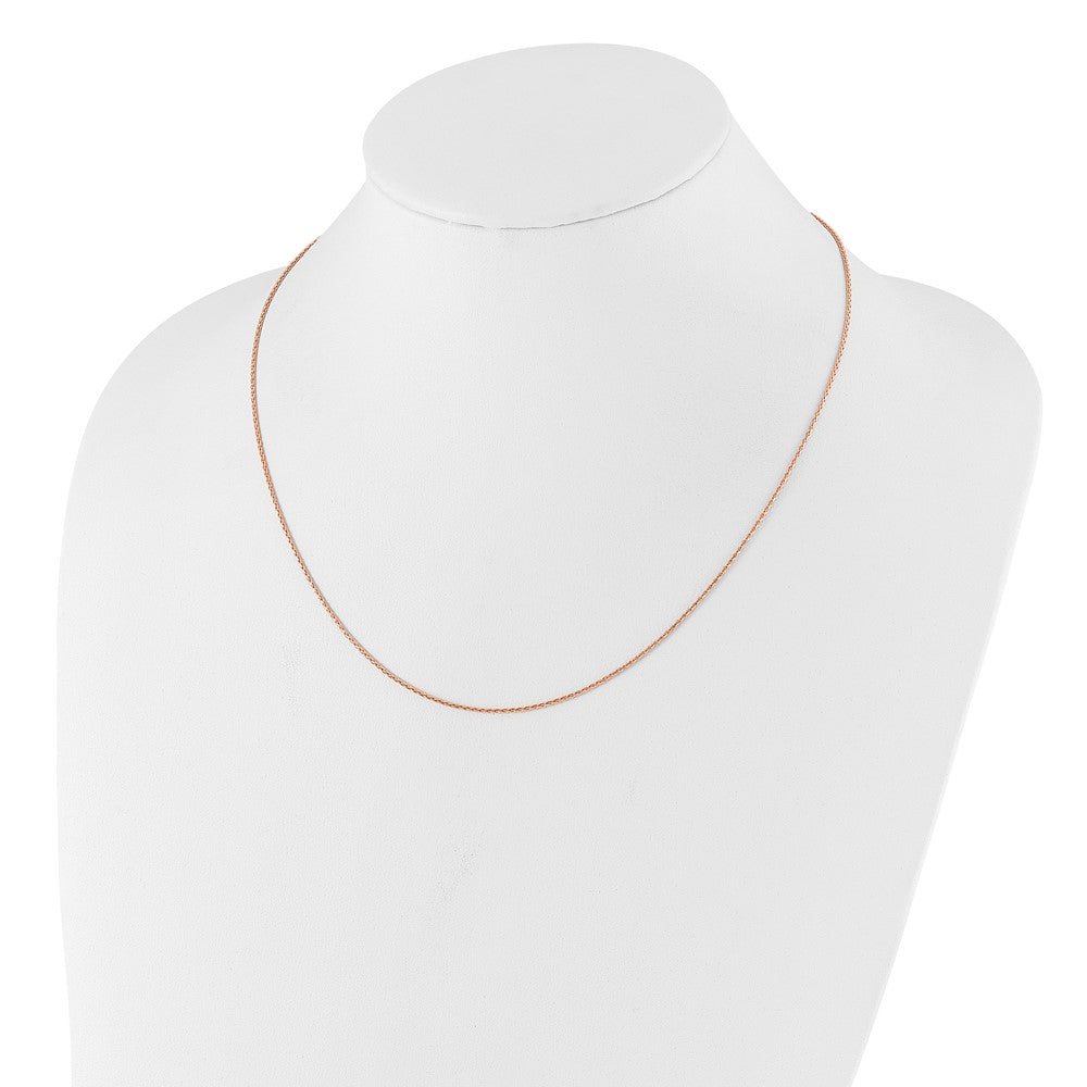 Sterling Silver Rose Gold-plated Adjustable 1.1mm D/C Spiga Chain