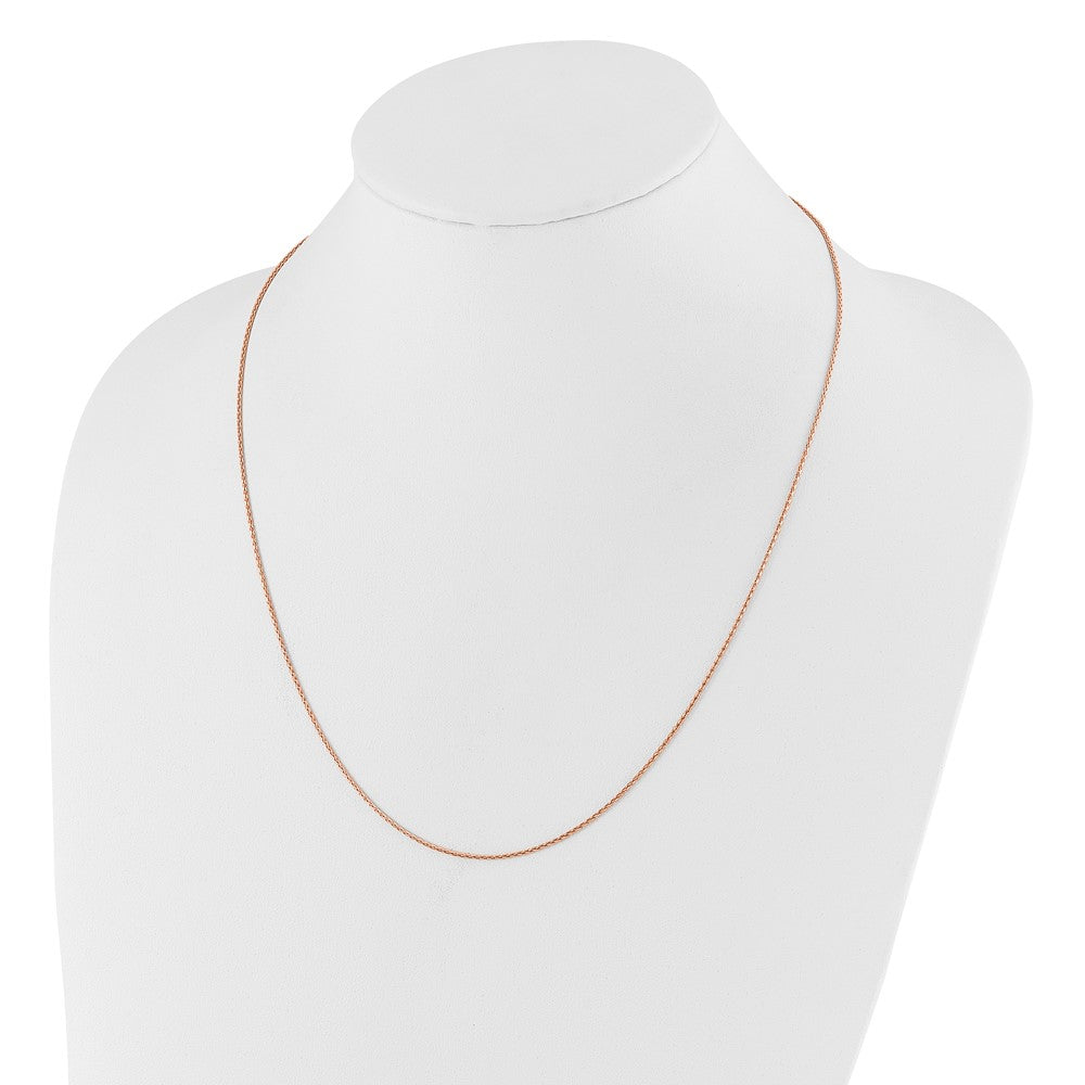 Sterling Silver Rose Gold-plated Adjustable 1.1mm D/C Spiga Chain