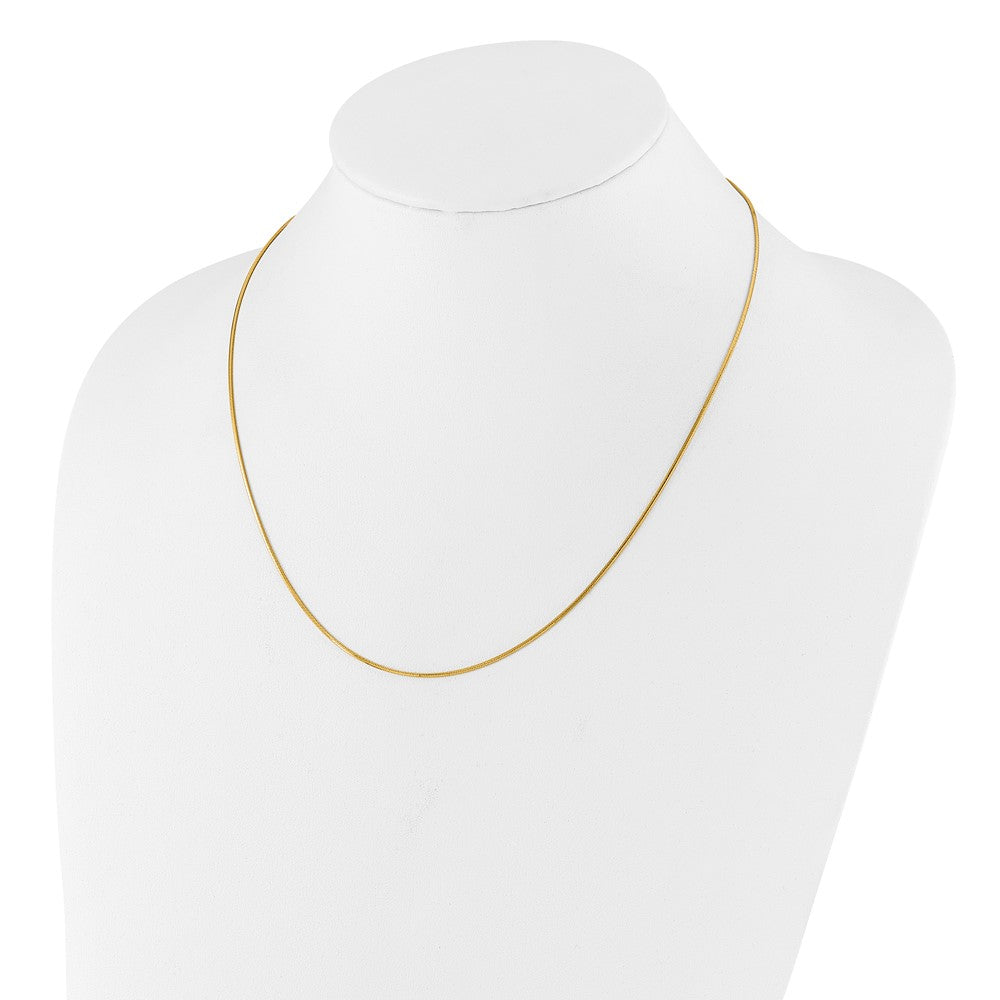 Sterling Silver Gold-plated Adjustable 1mm D/C Square Snake Chain