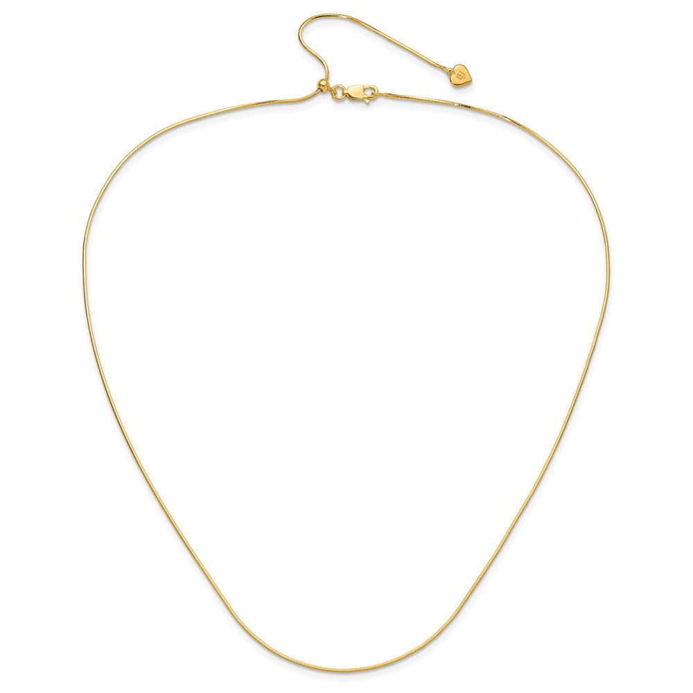Sterling Silver Gold-plated Adjustable 1mm D/C Square Snake Chain