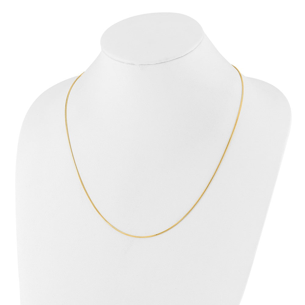 Sterling Silver Gold-plated Adjustable 1mm D/C Square Snake Chain
