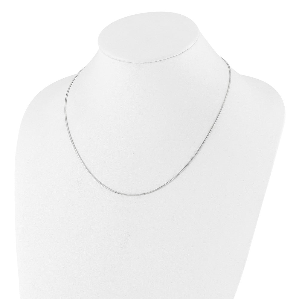 Sterling Silver RH-plt Adjustable 1.2mm D/C Square Snake Chain