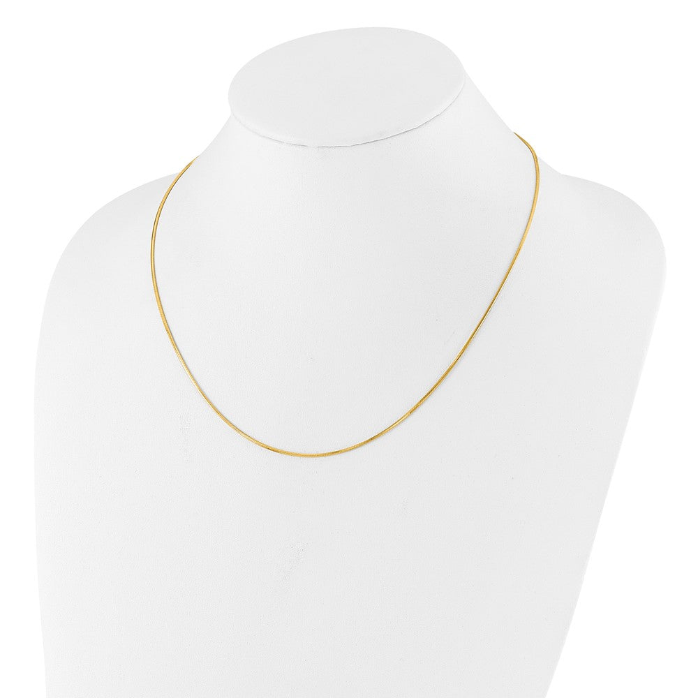 Sterling Silver Gold-plated Adjustable 1.2mm D/C Square Snake Chai