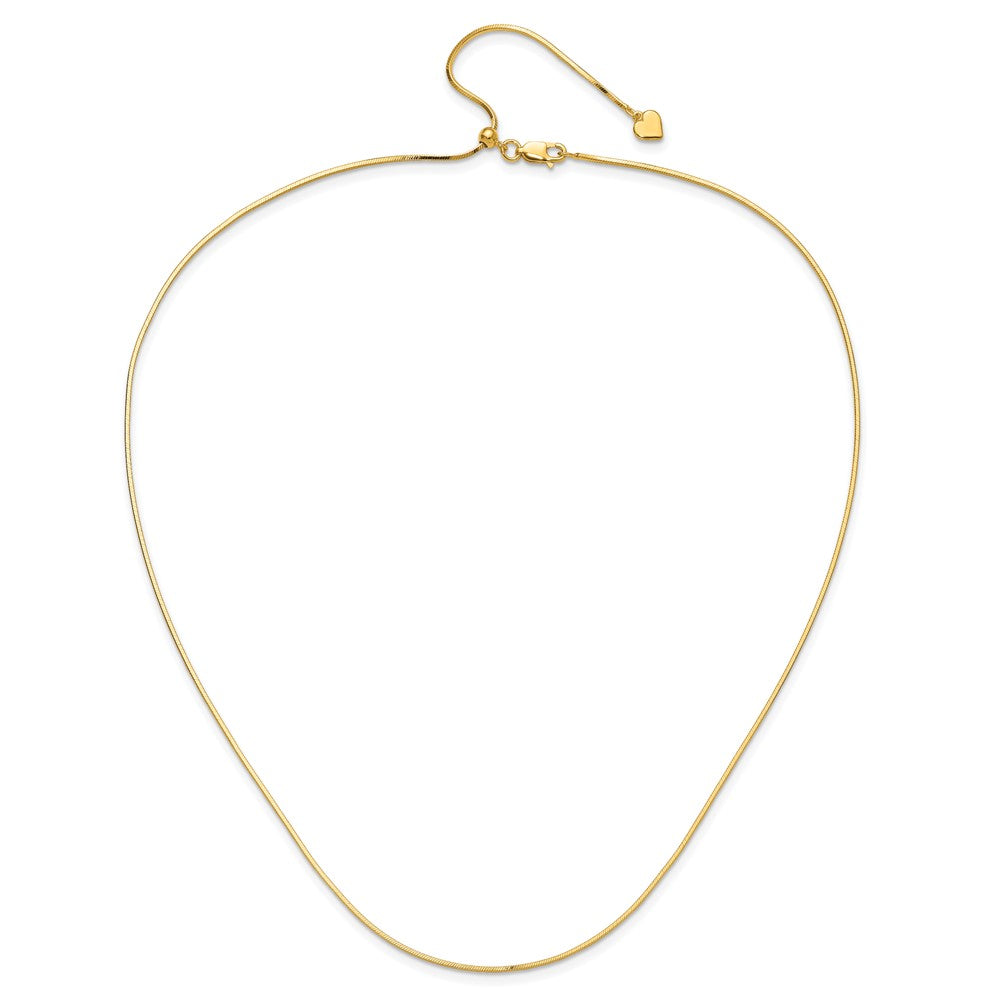Sterling Silver Gold-plated Adjustable 1.2mm D/C Square Snake Chai