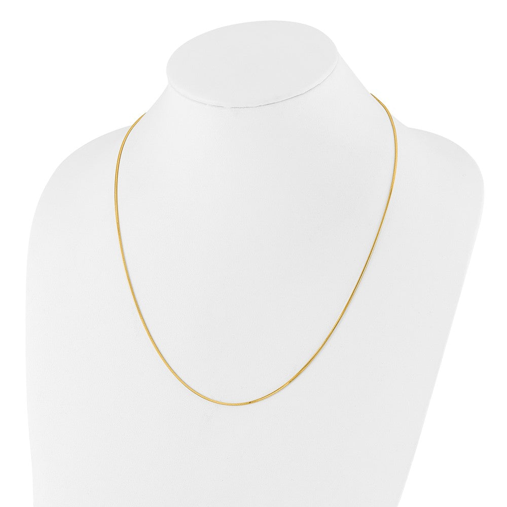 Sterling Silver Gold-plated Adjustable 1.2mm D/C Square Snake Chai