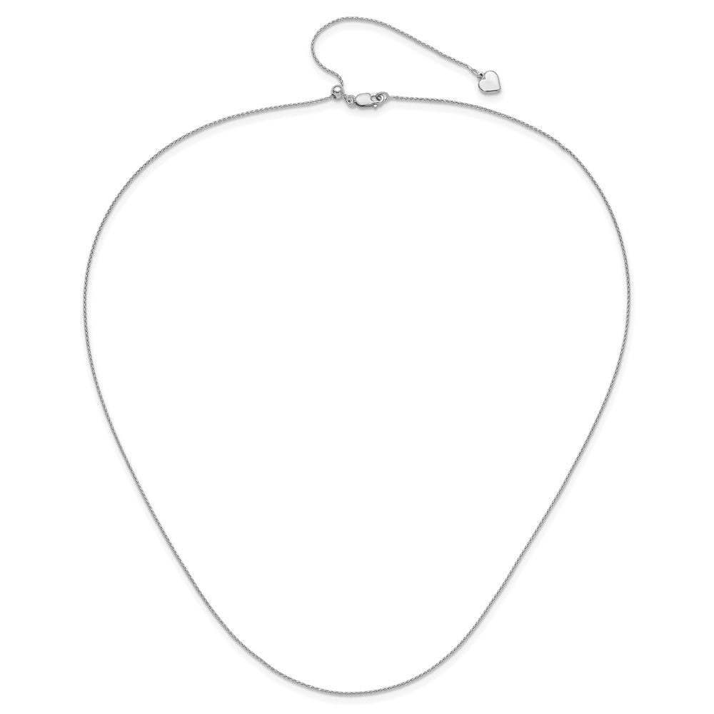 Sterling Silver RH-plated Adjustable .85mm D/C Spiga Chain
