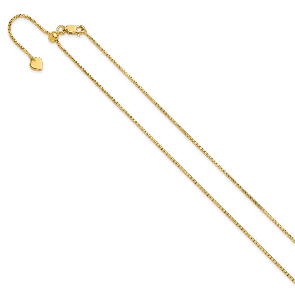 Sterling Silver Gold-plated Adjustable 1.25mm Round Box Chain