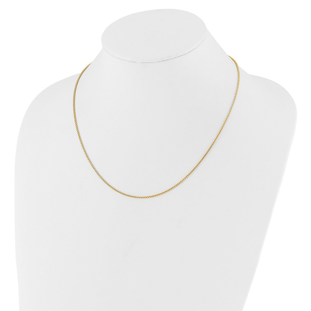 Sterling Silver Gold-plated Adjustable 1.25mm Round Box Chain