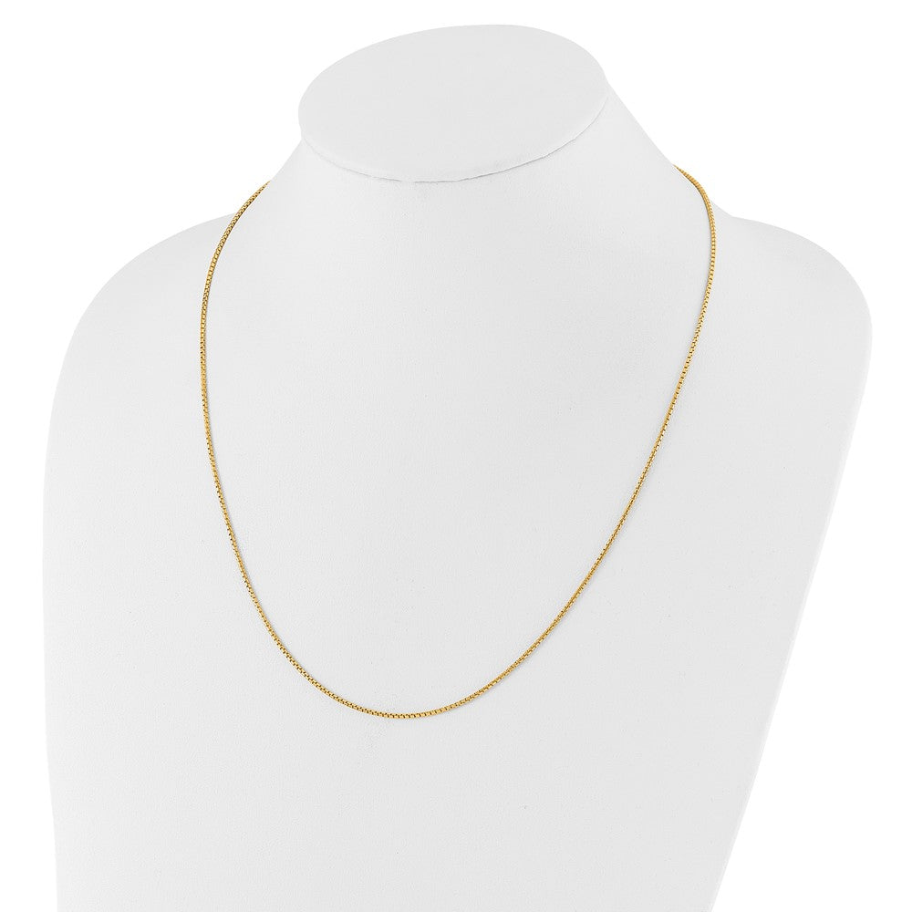 Sterling Silver Gold-plated Adjustable 1.25mm Round Box Chain