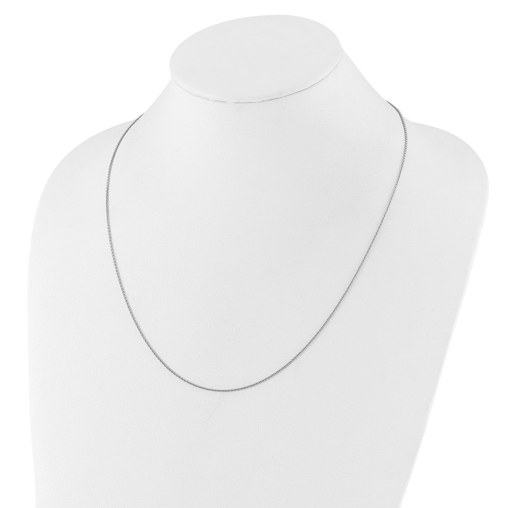 Sterling Silver RH-plated Adjustable 1.3mm Rolo Chain