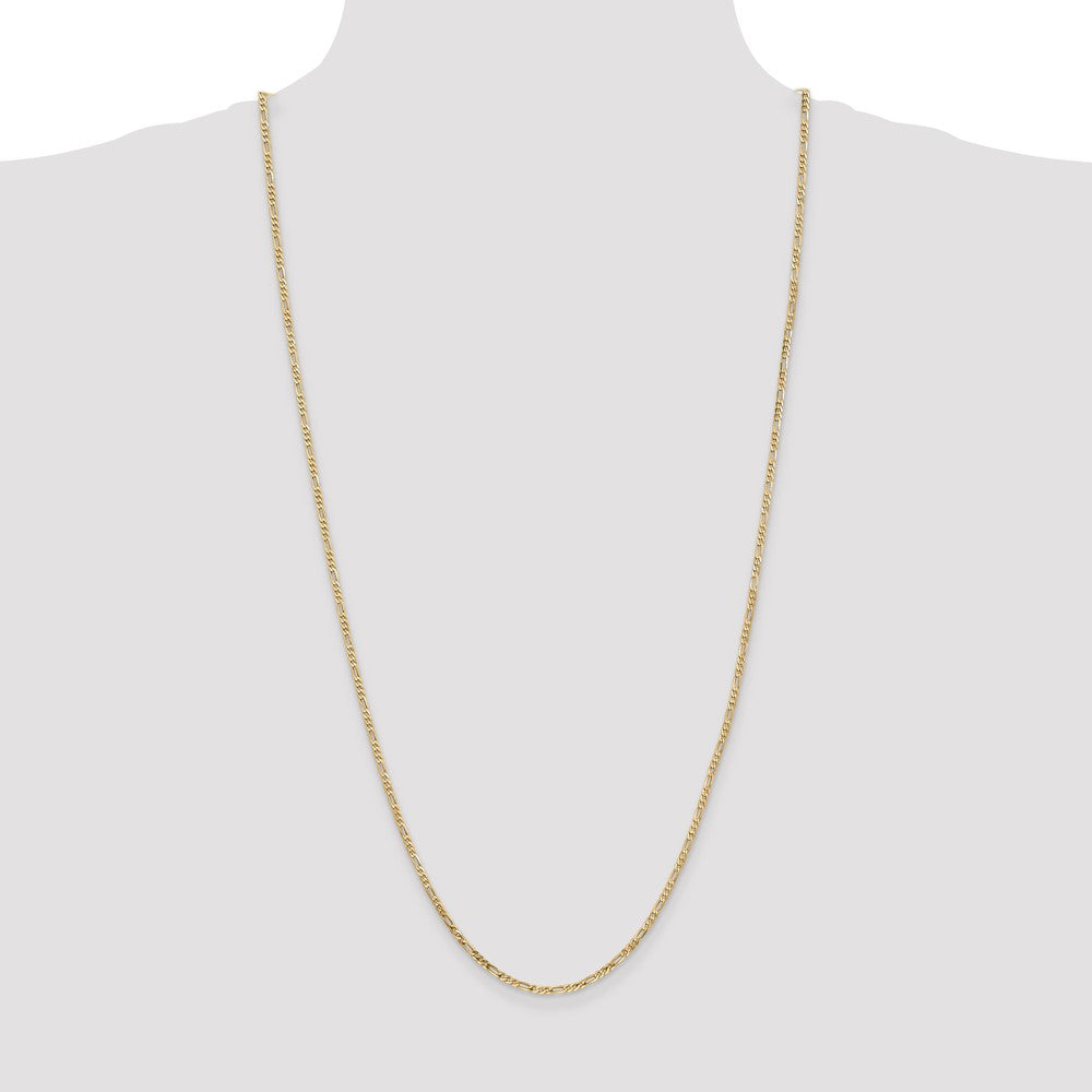 14K 30 inch 2.25mm Flat Figaro with Lobster Clasp Chain