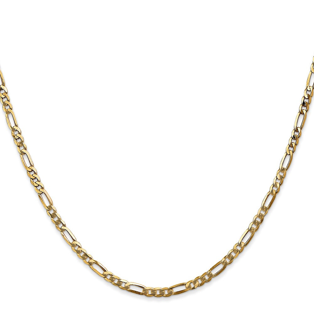 14K 28 inch 2.75mm Flat Figaro with Lobster Clasp Chain