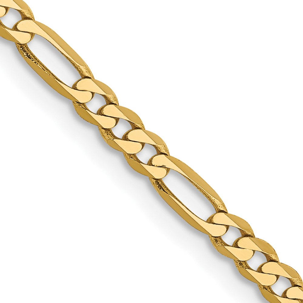 14K 28 inch 2.75mm Flat Figaro with Lobster Clasp Chain