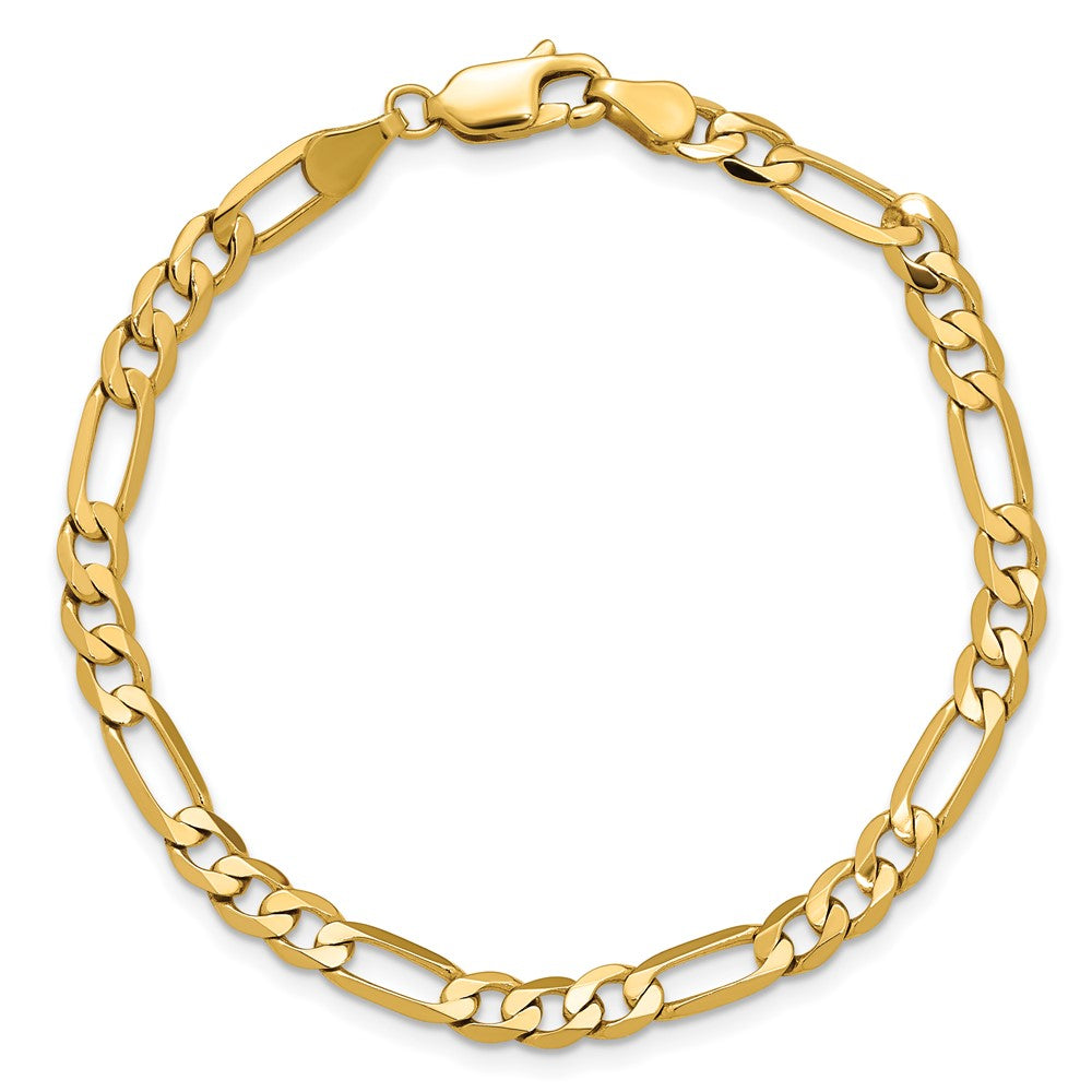14K 7 inch 4.75mm Flat Figaro with Lobster Clasp Bracelet