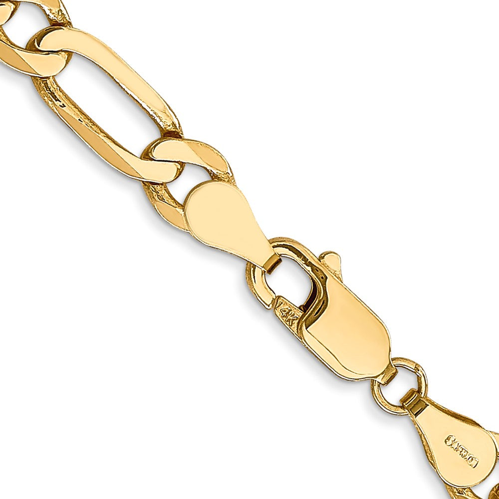 14K 28 inch 5.25mm Flat Figaro with Lobster Clasp Chain