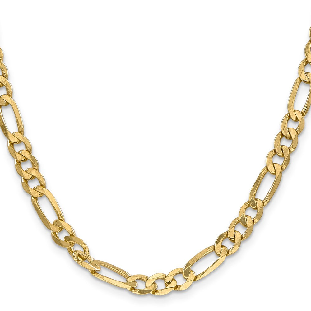 14K 26 inch 6.25mm Flat Figaro with Lobster Clasp Chain