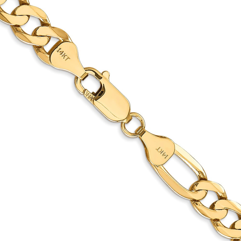 14K 20 inch 7mm Flat Figaro with Lobster Clasp Chain