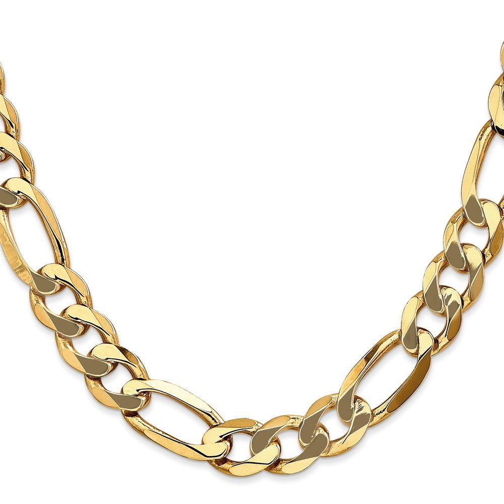 14K 20 inch 10mm Flat Figaro with Lobster Clasp Chain