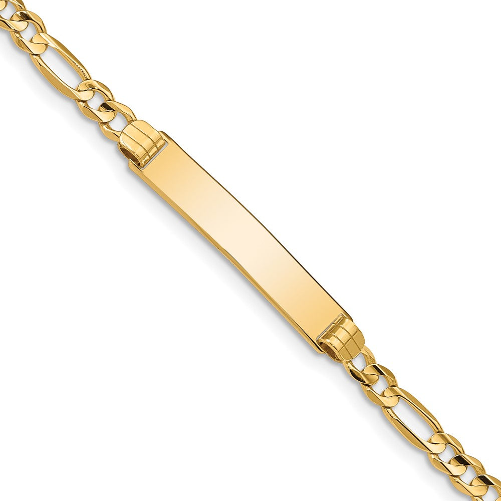 Solid;Polished;14k Yellow gold;Engravable;Lobster